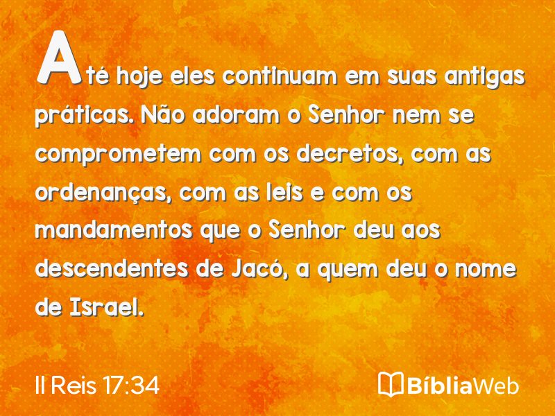 II Reis 17:34 em imagem para compartilhar