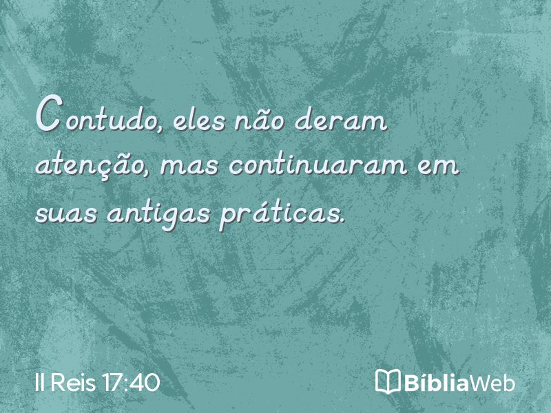 II Reis 17:40 em imagem para compartilhar