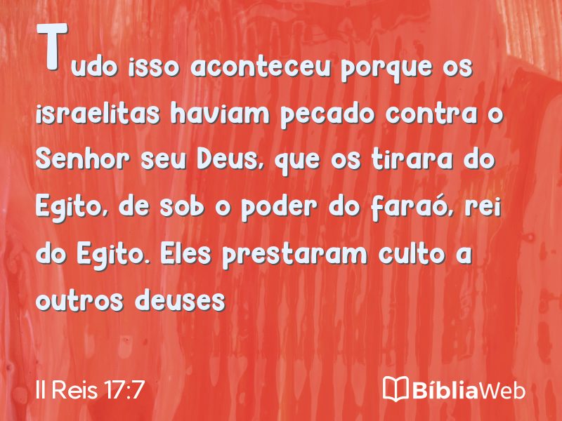 II Reis 17:7 em imagem para compartilhar