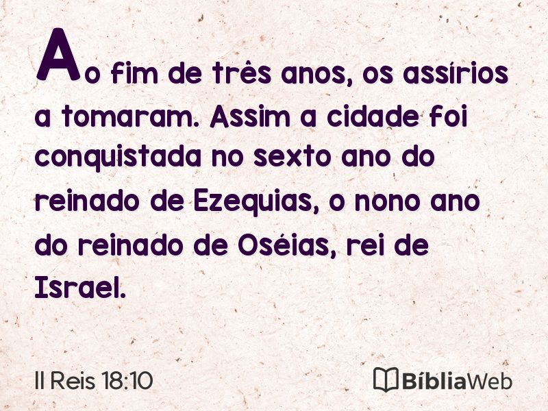 II Reis 18:10 em imagem para compartilhar