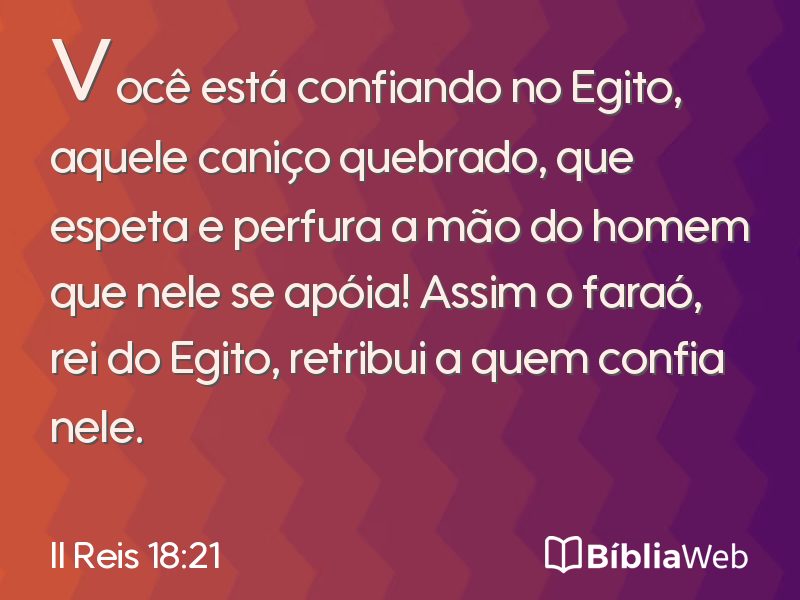 II Reis 18:21 em imagem para compartilhar