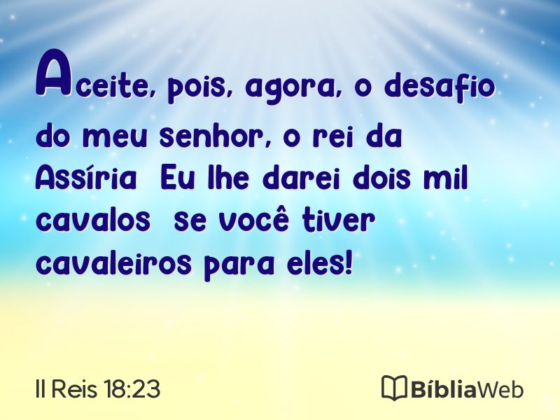II Reis 18:23 em imagem para compartilhar
