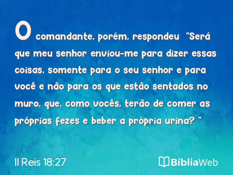 II Reis 18:27 em imagem para compartilhar