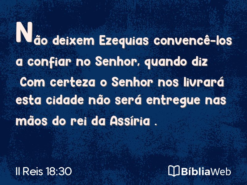 II Reis 18:30 em imagem para compartilhar