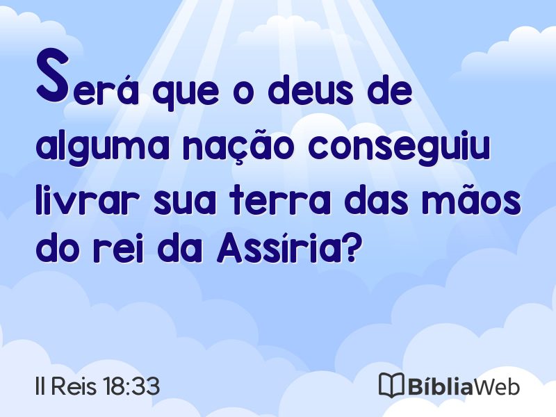 II Reis 18:33 em imagem para compartilhar