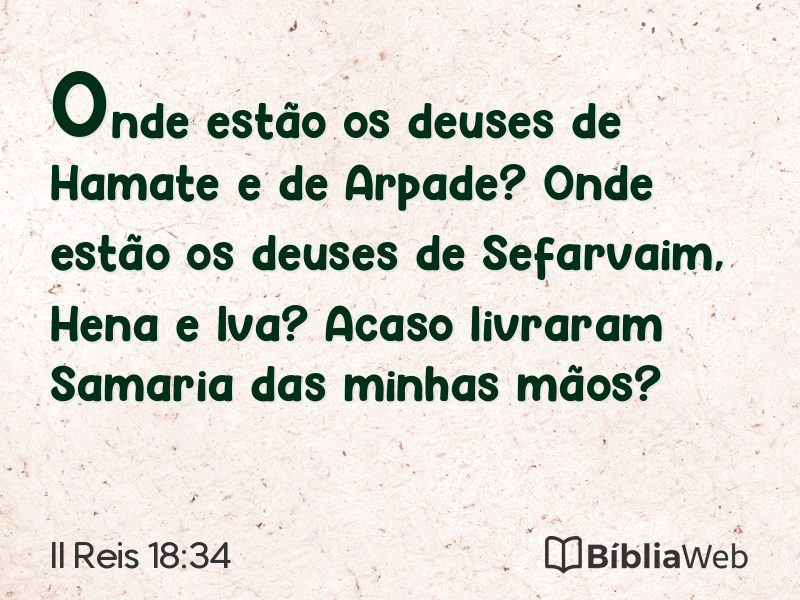 II Reis 18:34 em imagem para compartilhar