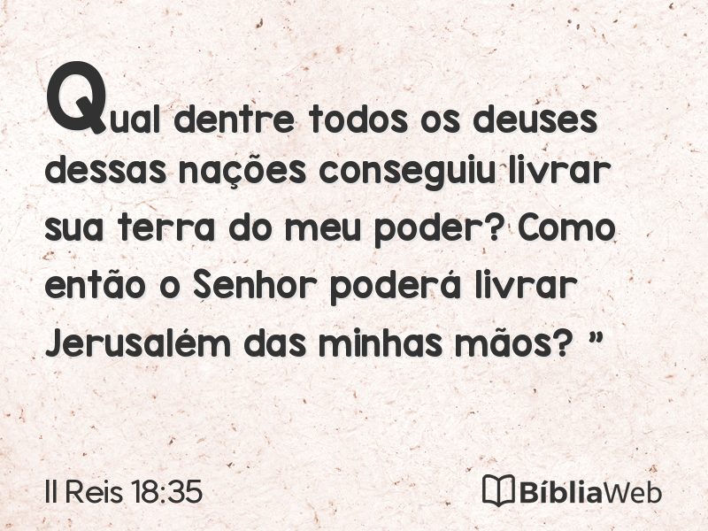II Reis 18:35 em imagem para compartilhar