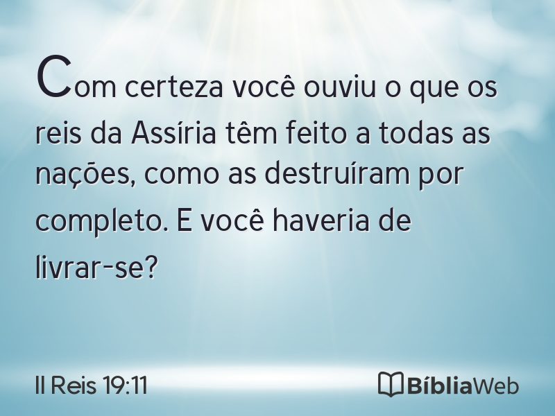 II Reis 19:11 em imagem para compartilhar