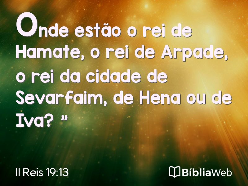 II Reis 19:13 em imagem para compartilhar