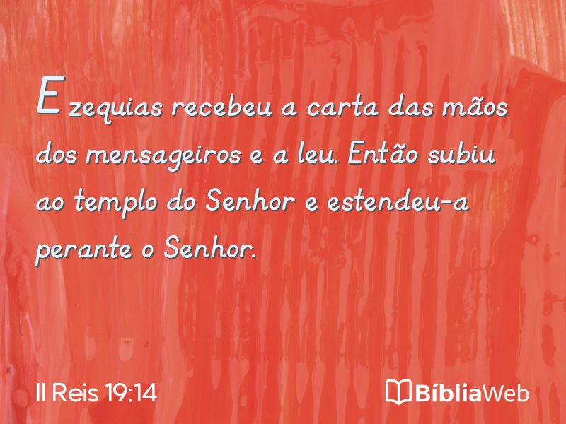 II Reis 19:14 em imagem para compartilhar
