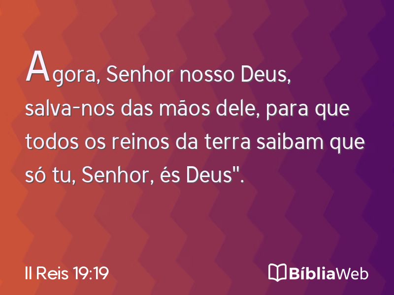 II Reis 19:19 em imagem para compartilhar