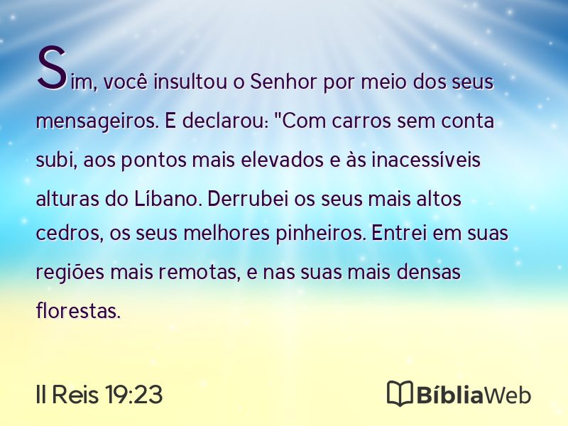II Reis 19:23 em imagem para compartilhar