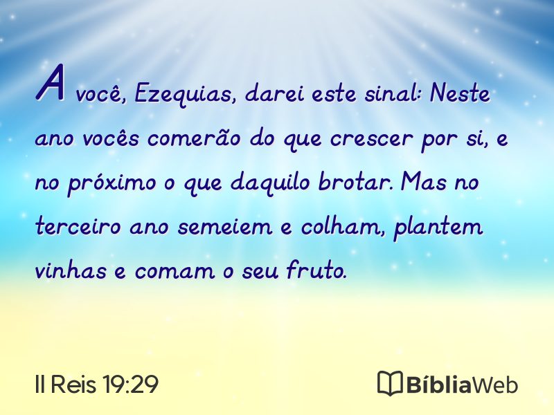 II Reis 19:29 em imagem para compartilhar