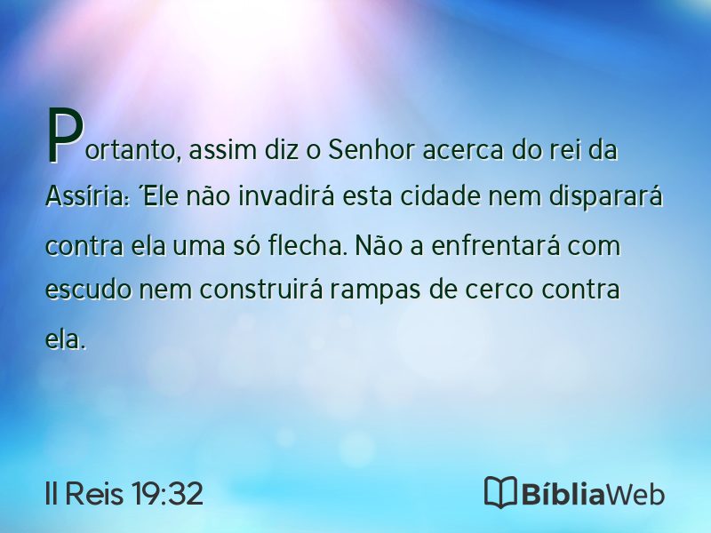 II Reis 19:32 em imagem para compartilhar