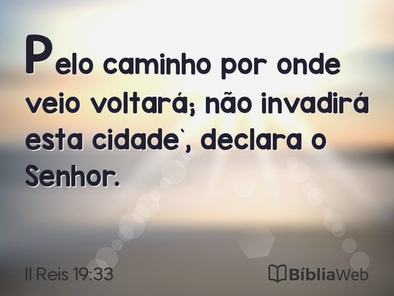 II Reis 19:33 em imagem para compartilhar