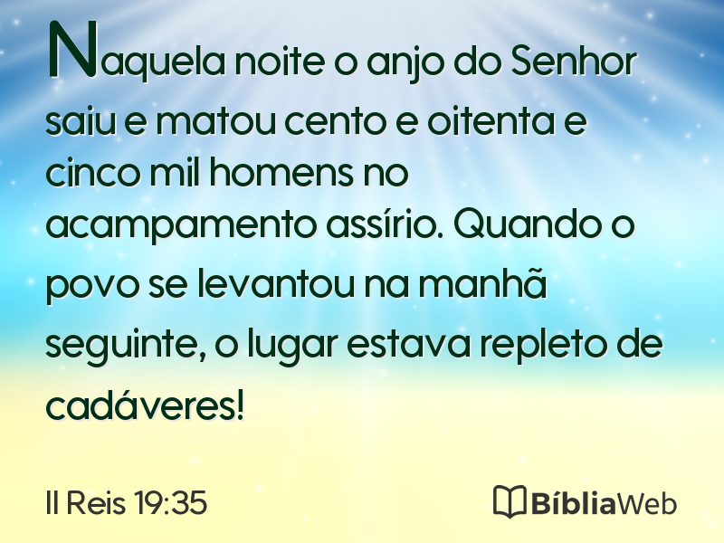 II Reis 19:35 em imagem para compartilhar