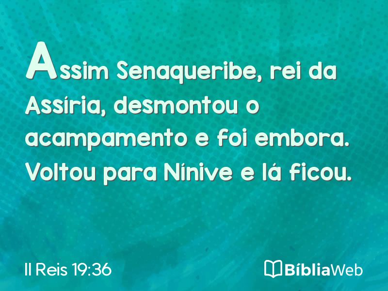 II Reis 19:36 em imagem para compartilhar