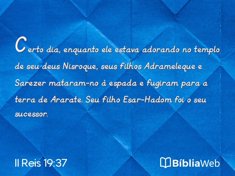 II Reis 19:37 em imagem para compartilhar