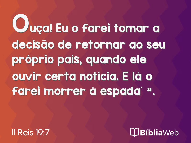 II Reis 19:7 em imagem para compartilhar