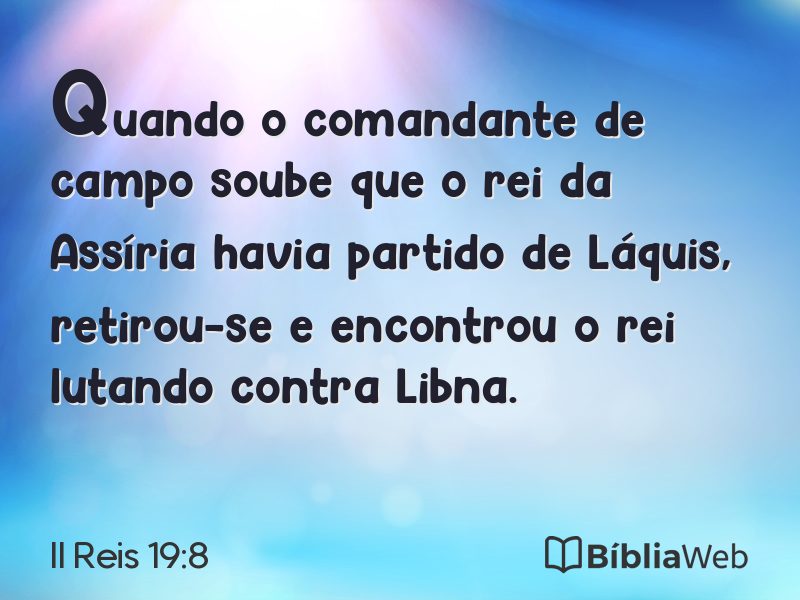 II Reis 19:8 em imagem para compartilhar