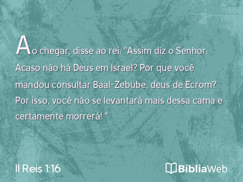 II Reis 1:16 em imagem para compartilhar