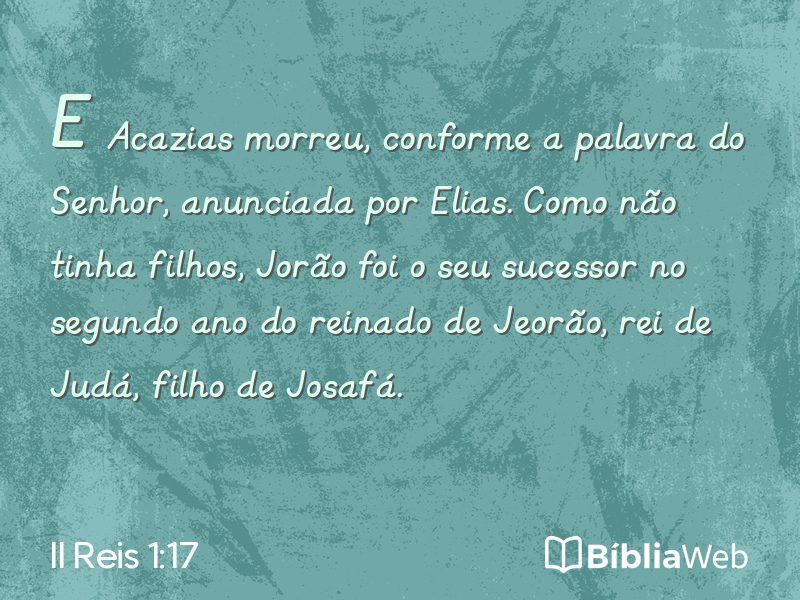 II Reis 1:17 em imagem para compartilhar