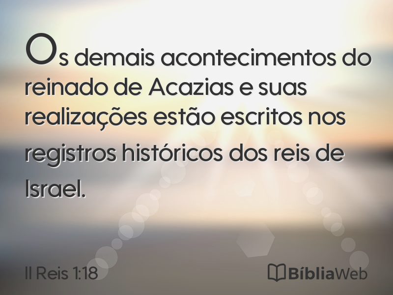 II Reis 1:18 em imagem para compartilhar
