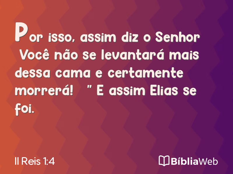 II Reis 1:4 em imagem para compartilhar