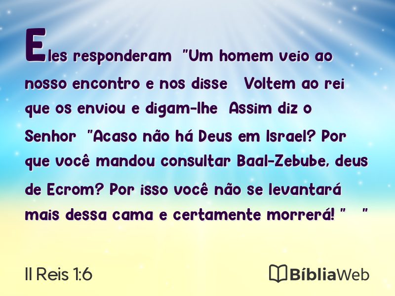 II Reis 1:6 em imagem para compartilhar