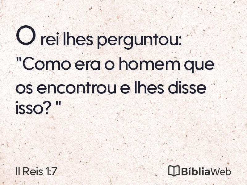 II Reis 1:7 em imagem para compartilhar