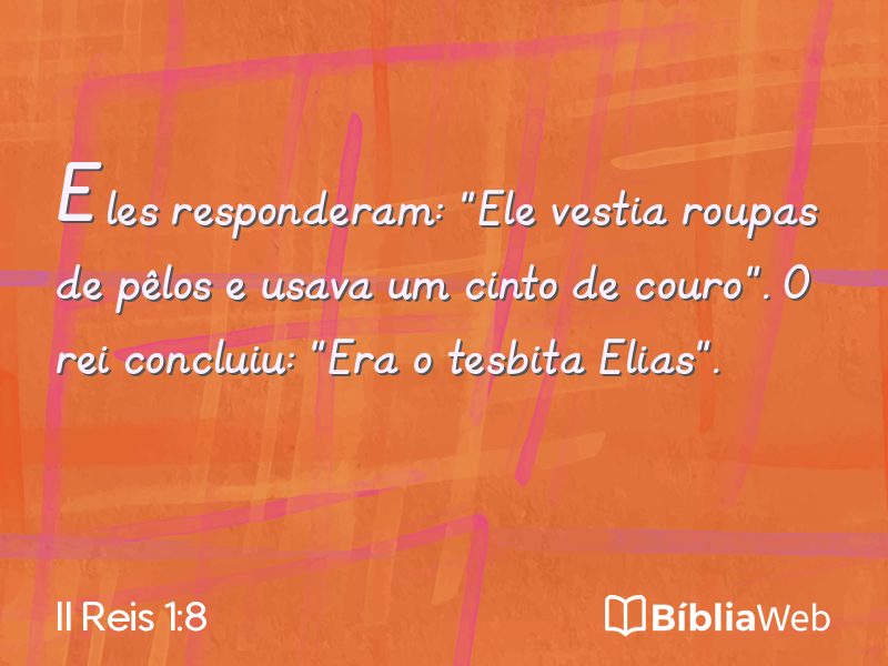 II Reis 1:8 em imagem para compartilhar