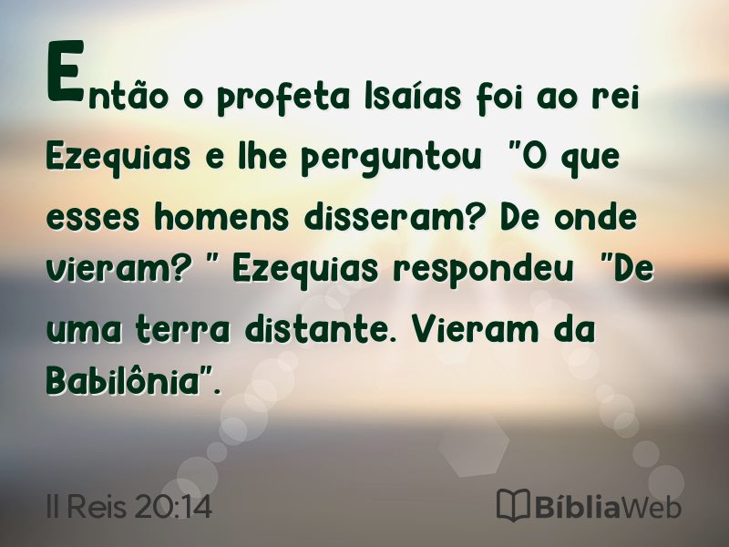 II Reis 20:14 em imagem para compartilhar