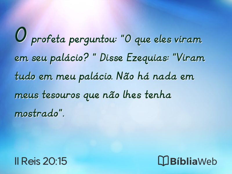 II Reis 20:15 em imagem para compartilhar