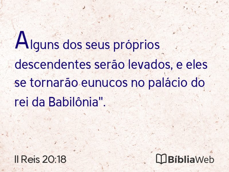 II Reis 20:18 em imagem para compartilhar