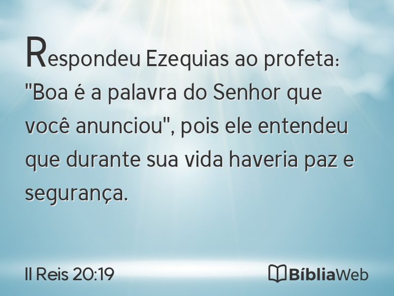 II Reis 20:19 em imagem para compartilhar