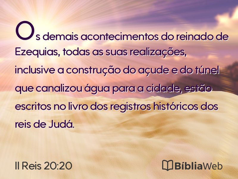 II Reis 20:20 em imagem para compartilhar