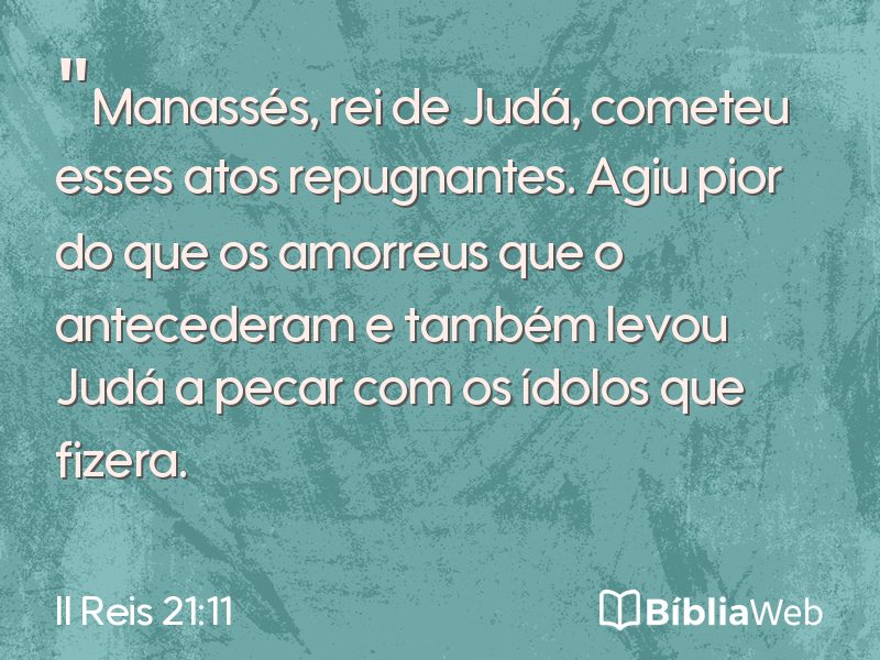II Reis 21:11 em imagem para compartilhar