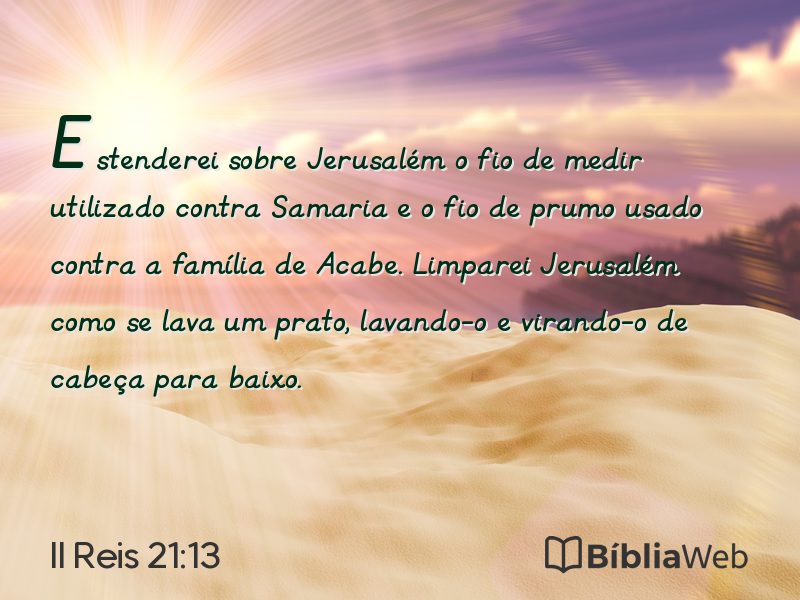 II Reis 21:13 em imagem para compartilhar