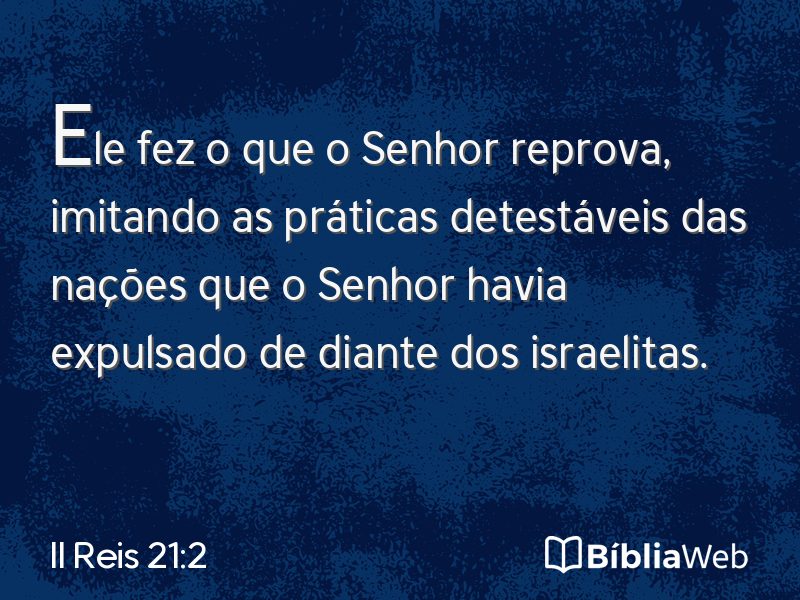 II Reis 21:2 em imagem para compartilhar