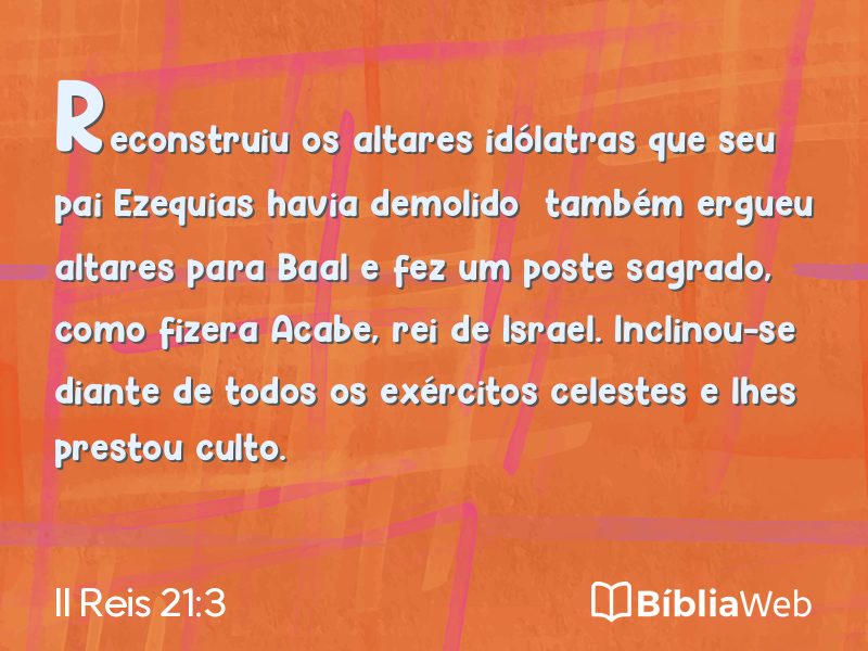 II Reis 21:3 em imagem para compartilhar