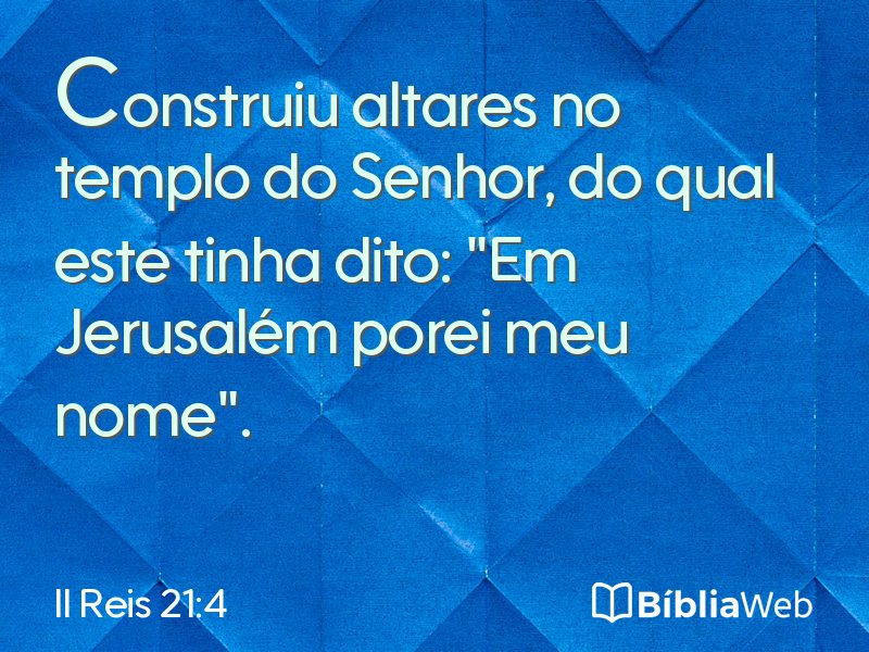 II Reis 21:4 em imagem para compartilhar