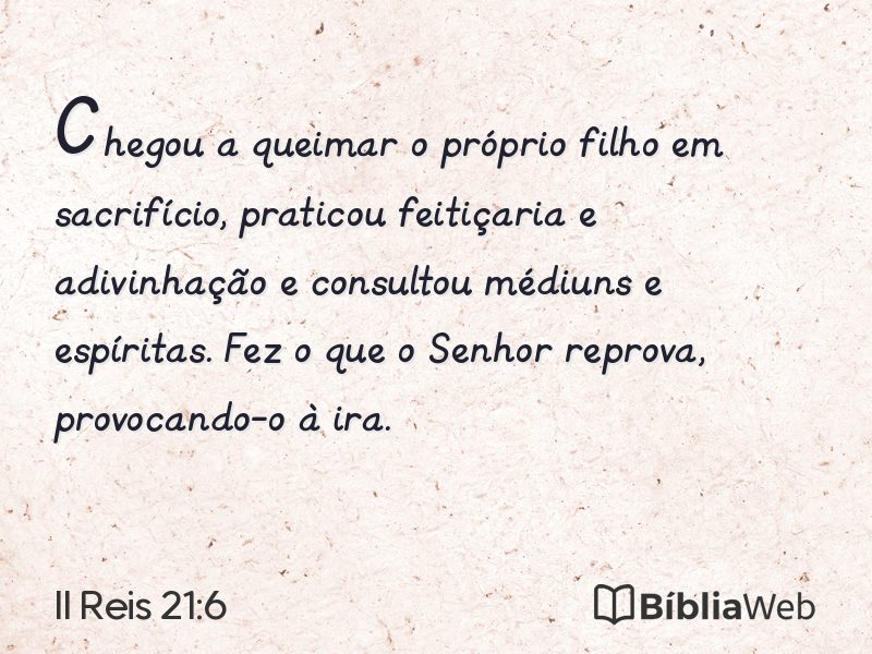 II Reis 21:6 em imagem para compartilhar