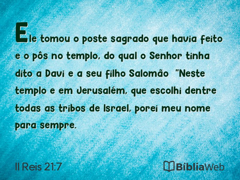 II Reis 21:7 em imagem para compartilhar
