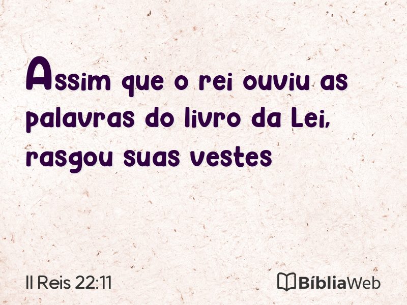 II Reis 22:11 em imagem para compartilhar