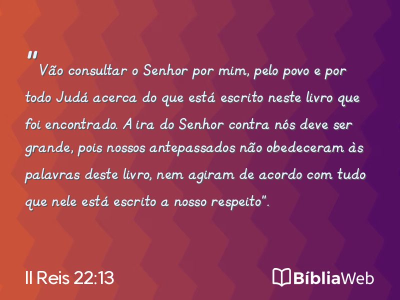 II Reis 22:13 em imagem para compartilhar