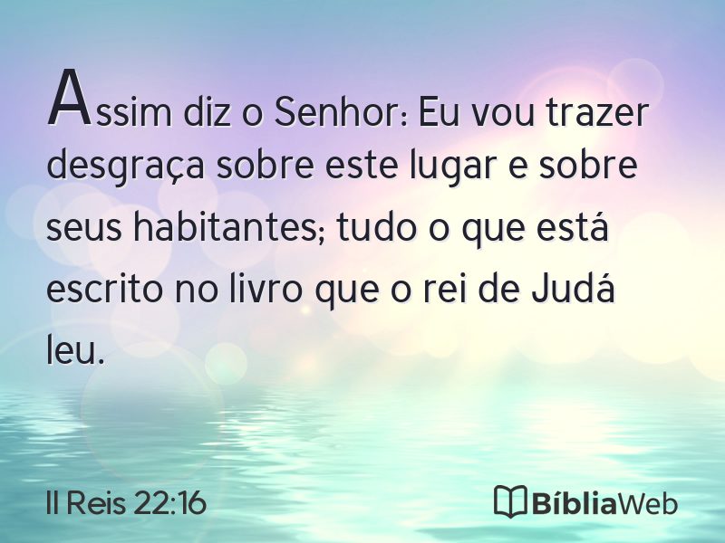 II Reis 22:16 em imagem para compartilhar
