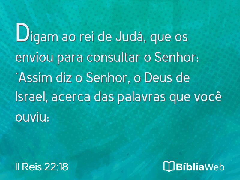 II Reis 22:18 em imagem para compartilhar