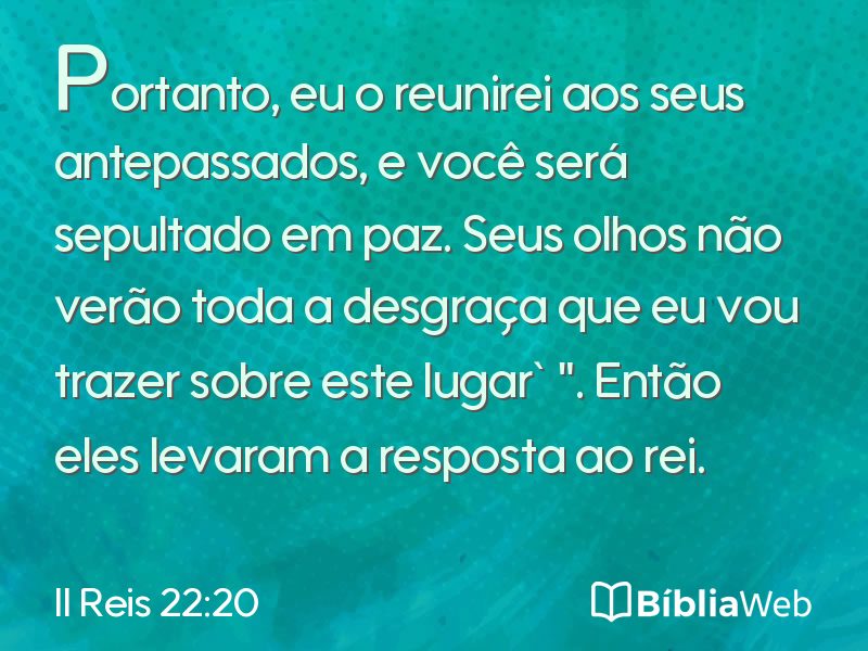 II Reis 22:20 em imagem para compartilhar