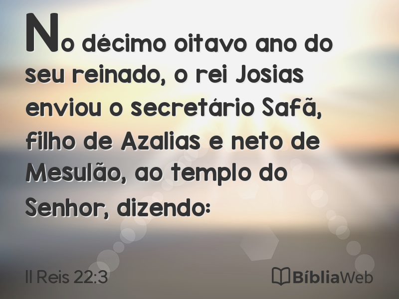 II Reis 22:3 em imagem para compartilhar
