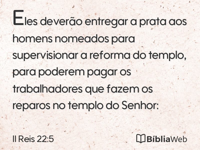 II Reis 22:5 em imagem para compartilhar